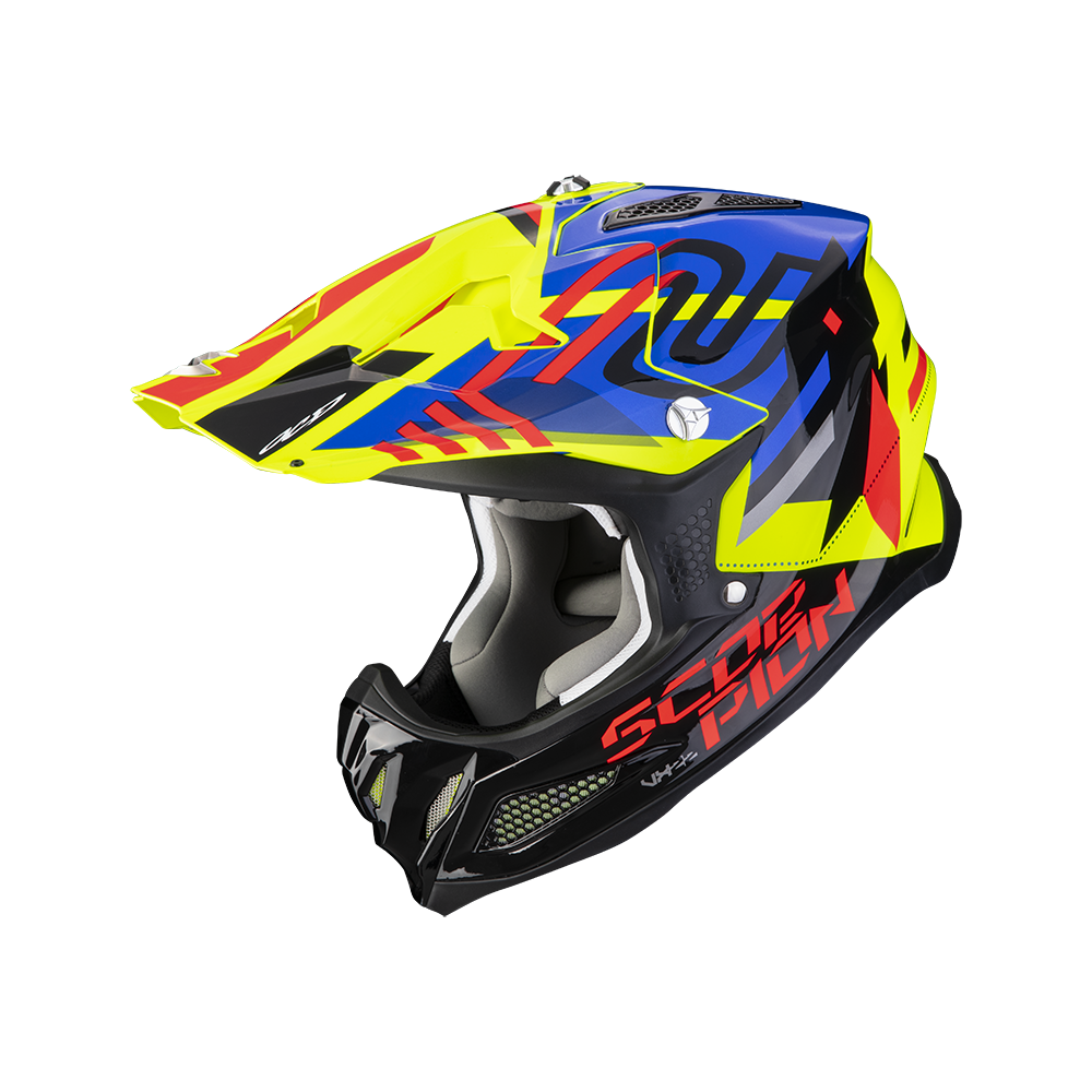 CASQUE SCORPION VX-22 AIR NEOX JAUNE FLUO-BLEU-ROUGE 